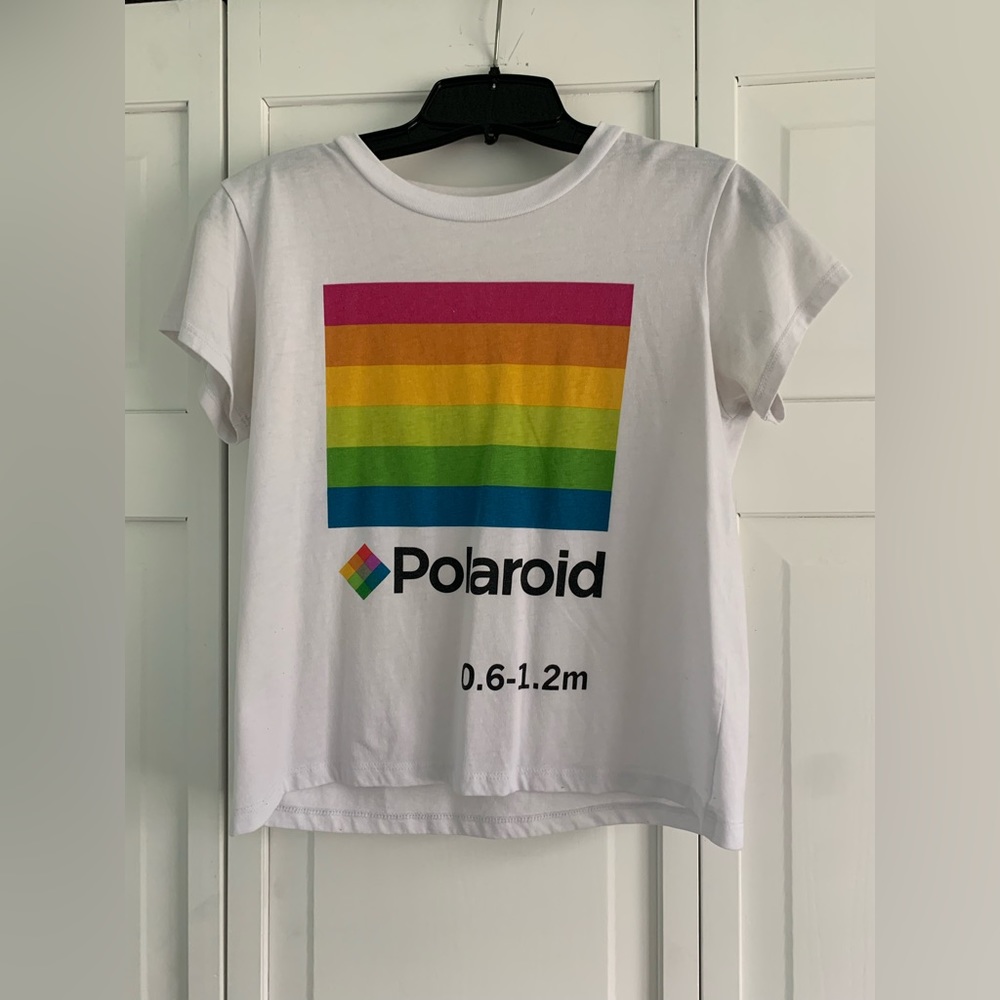 Women’s Medium, Cropped t-shirt, Rainbow Polaroid